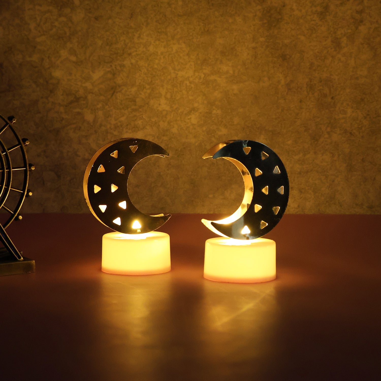 Decorative Moon Shaped Flameless LED Candles (4 Pc) Decorative Moon Shaped Flameless LED Candles (4 Pc)